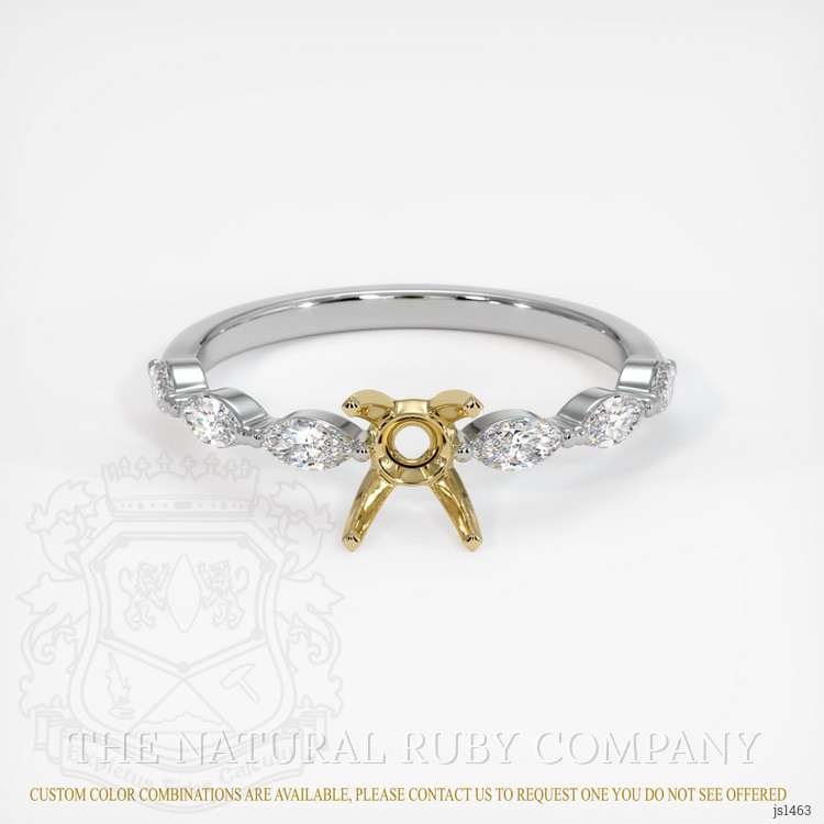 14K Yellow & White Accent Stones Ring Setting