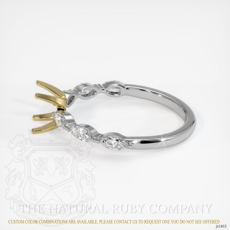 14K Yellow & White Accent Stones Ring Setting