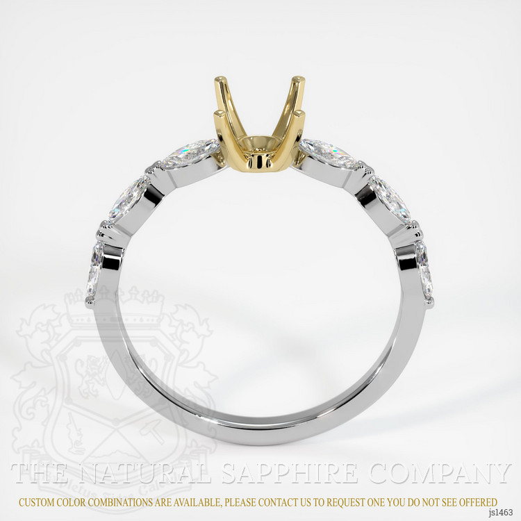 14K Yellow & White Accent Stones Ring Setting