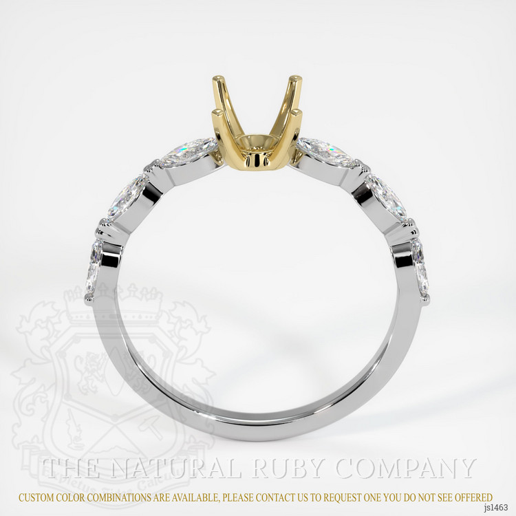 14K Yellow & White Accent Stones Ring Setting