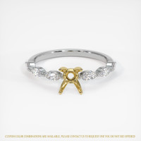 18K Yellow & White Accent Stones Ring Setting Image