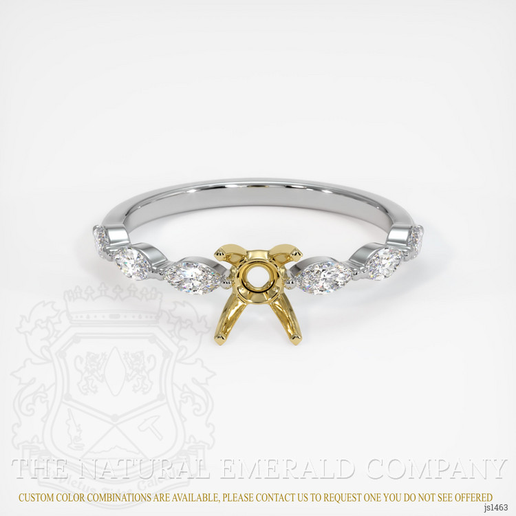 18K Yellow & White Accent Stones Ring Setting