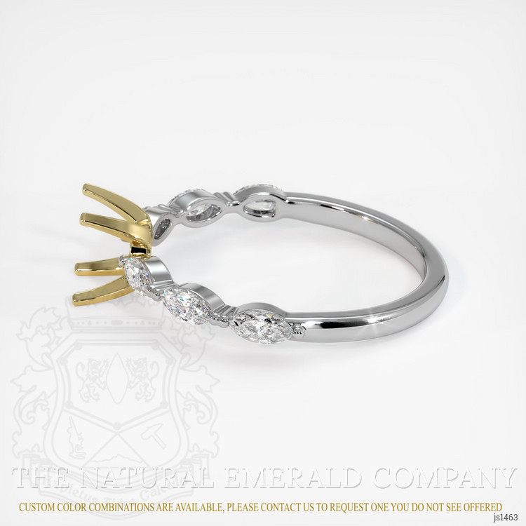 18K Yellow & White Accent Stones Ring Setting