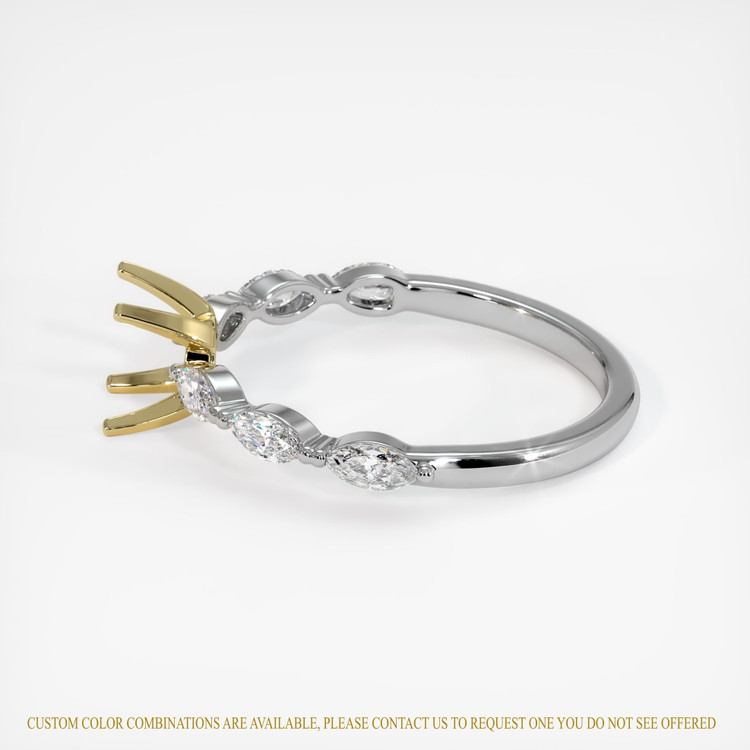 18K Yellow & White Accent Stones Ring Setting