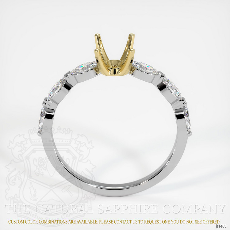 18K Yellow & White Accent Stones Ring Setting