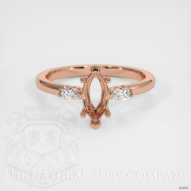 14K Rose Gold Three Stone Ring Setting