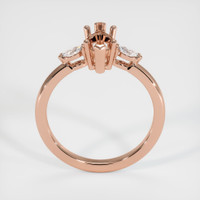 14K Rose Gold Three Stone Ring Setting Image