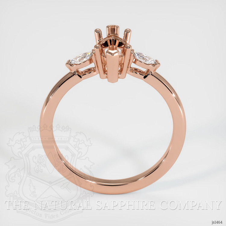 14K Rose Gold Three Stone Ring Setting