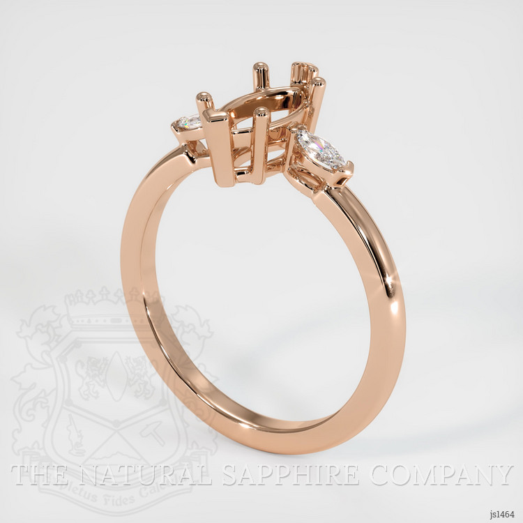 18K Rose Gold Three Stone Ring Setting