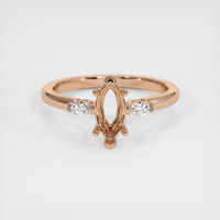 18K Rose Gold Three Stone Ring Setting Image