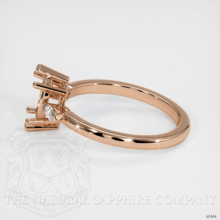 18K Rose Gold Three Stone Ring Setting