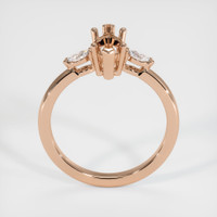 18K Rose Gold Three Stone Ring Setting Image