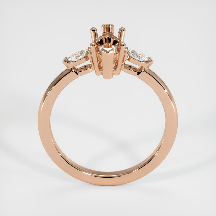 18K Rose Gold Three Stone Ring Setting