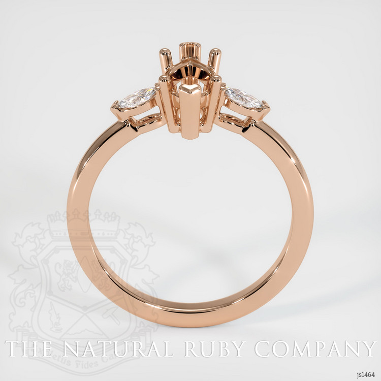18K Rose Gold Three Stone Ring Setting