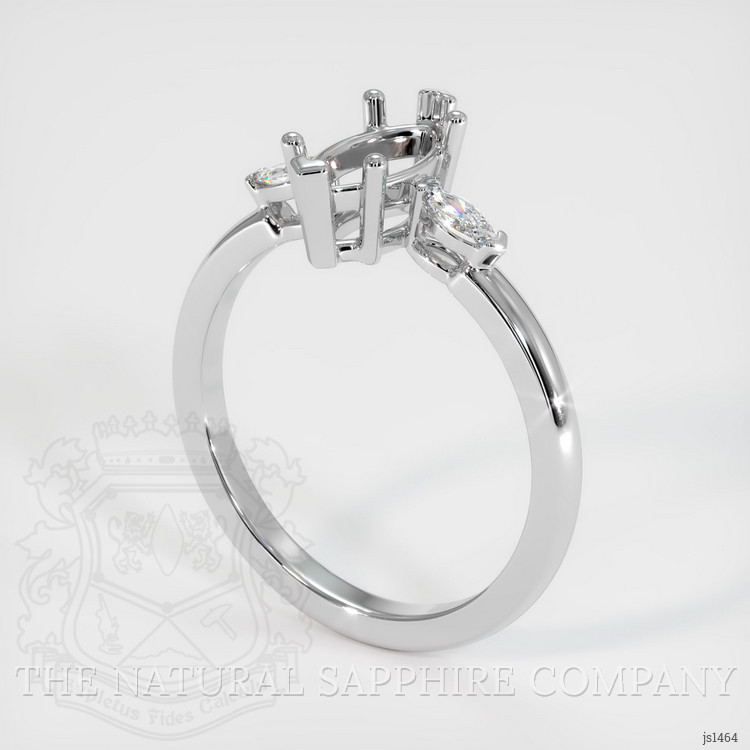 10K White Gold Three Stone Ring Setting