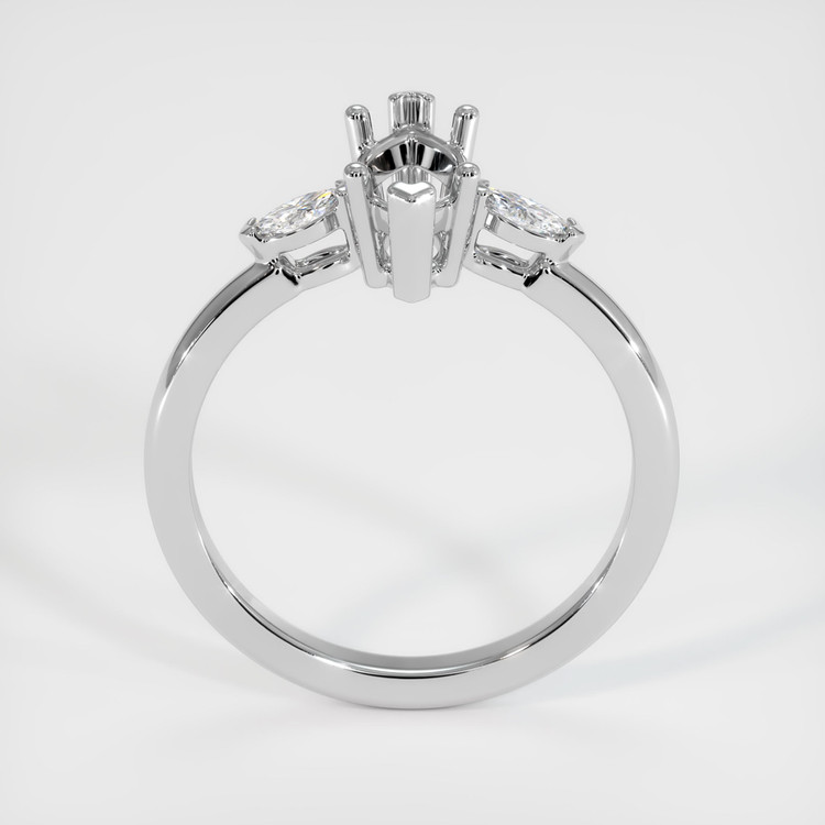 10K White Gold Three Stone Ring Setting