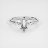 14K White Gold Three Stone Ring Setting Image