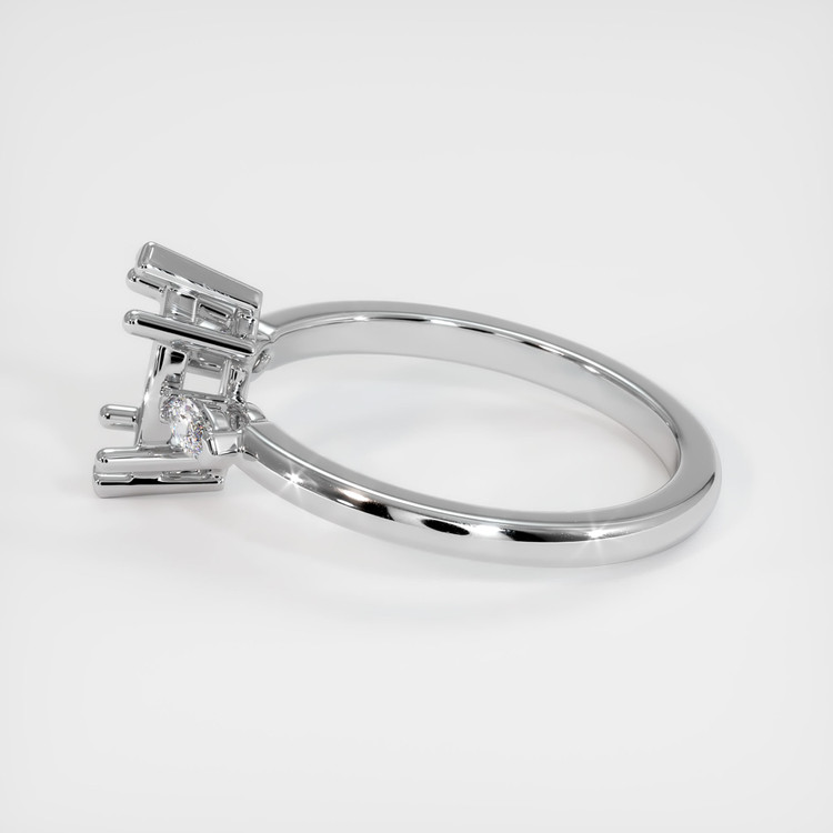 14K White Gold Three Stone Ring Setting