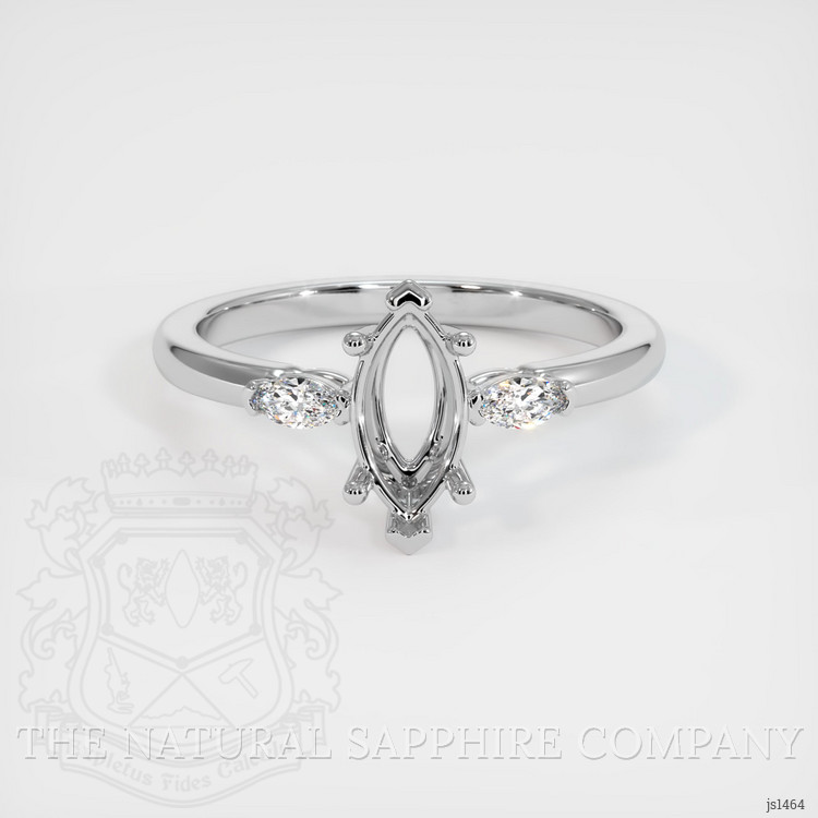 18K White Gold Three Stone Ring Setting