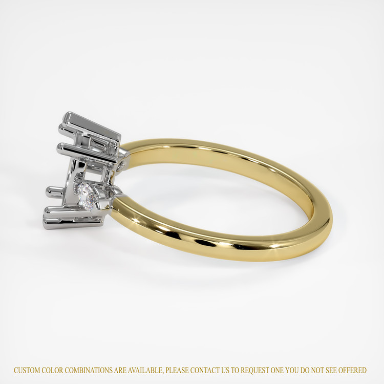 14K White & Yellow Three Stone Ring Setting