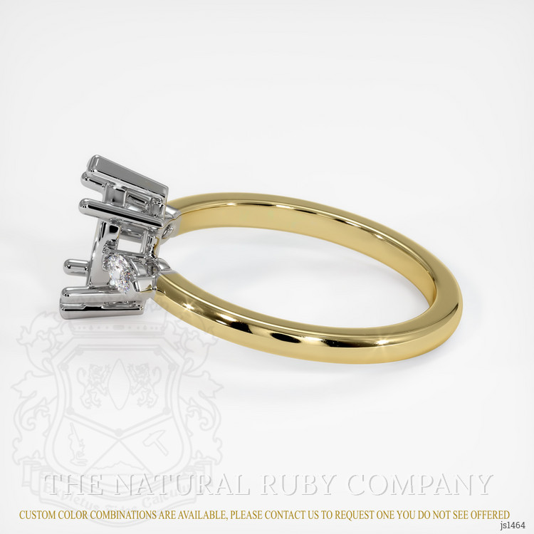 14K White & Yellow Three Stone Ring Setting