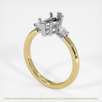 18K White & Yellow Three Stone Ring Setting Image