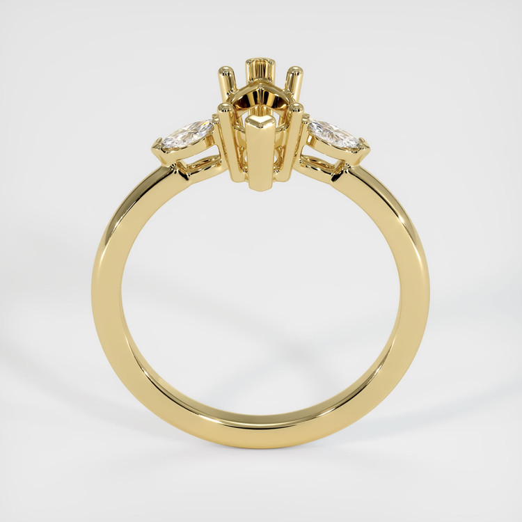 10K Yellow Gold Three Stone Ring Setting