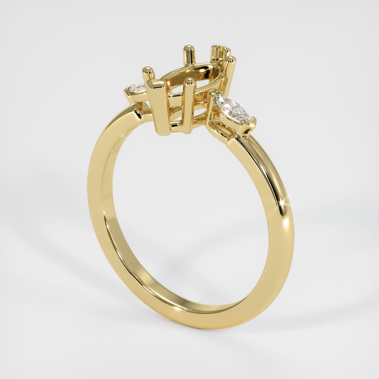 14K Yellow Gold Three Stone Ring Setting