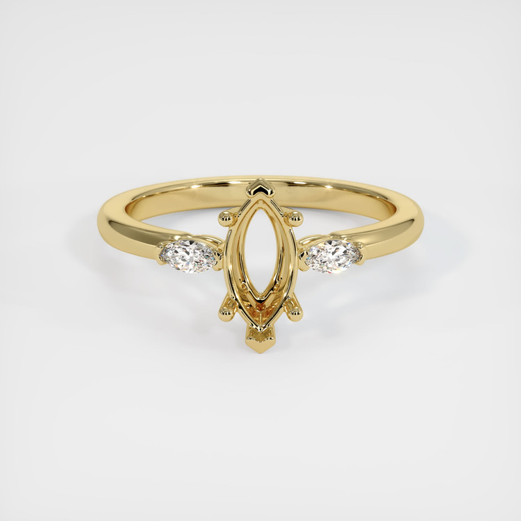 14K Yellow Gold Three Stone Ring Setting