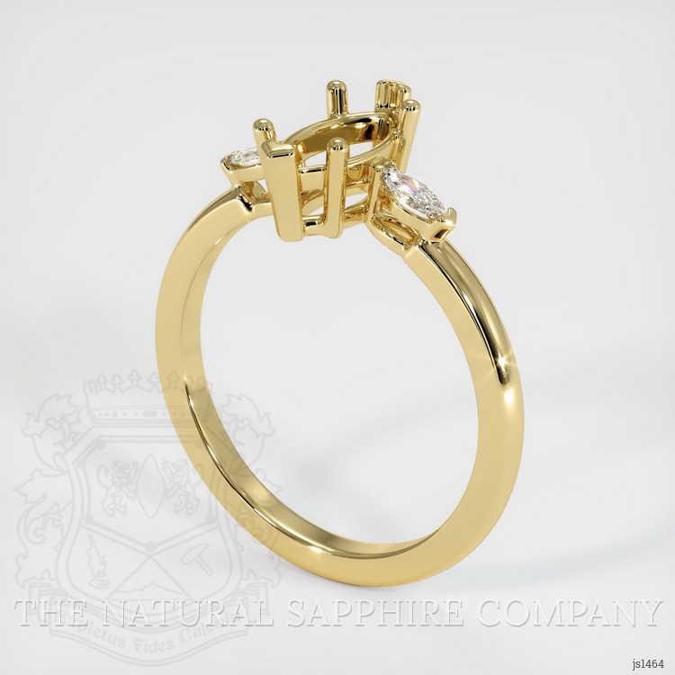 18K Yellow Gold Three Stone Ring Setting