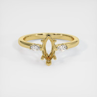 18K Yellow Gold Three Stone Ring Setting Image