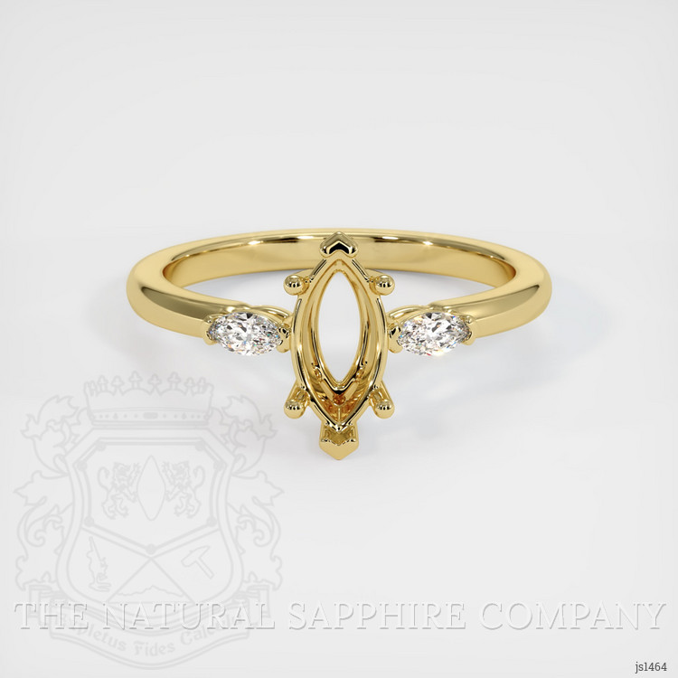 18K Yellow Gold Three Stone Ring Setting