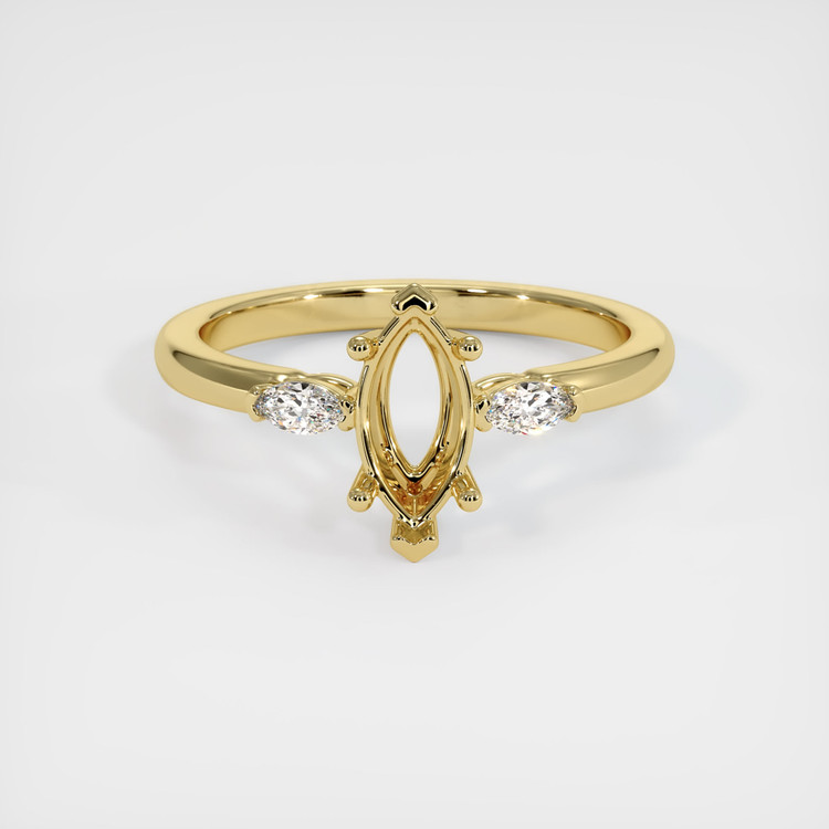 18K Yellow Gold Three Stone Ring Setting