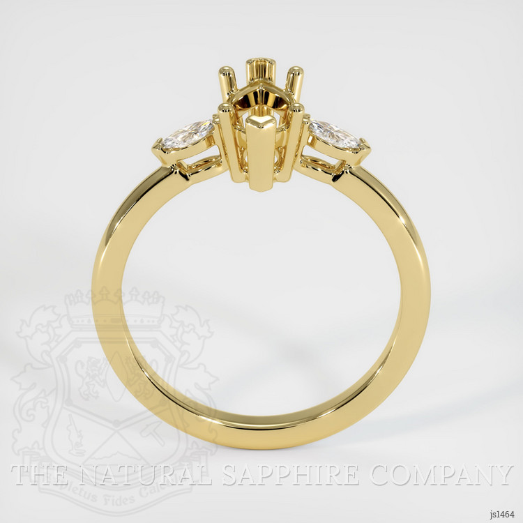 18K Yellow Gold Three Stone Ring Setting