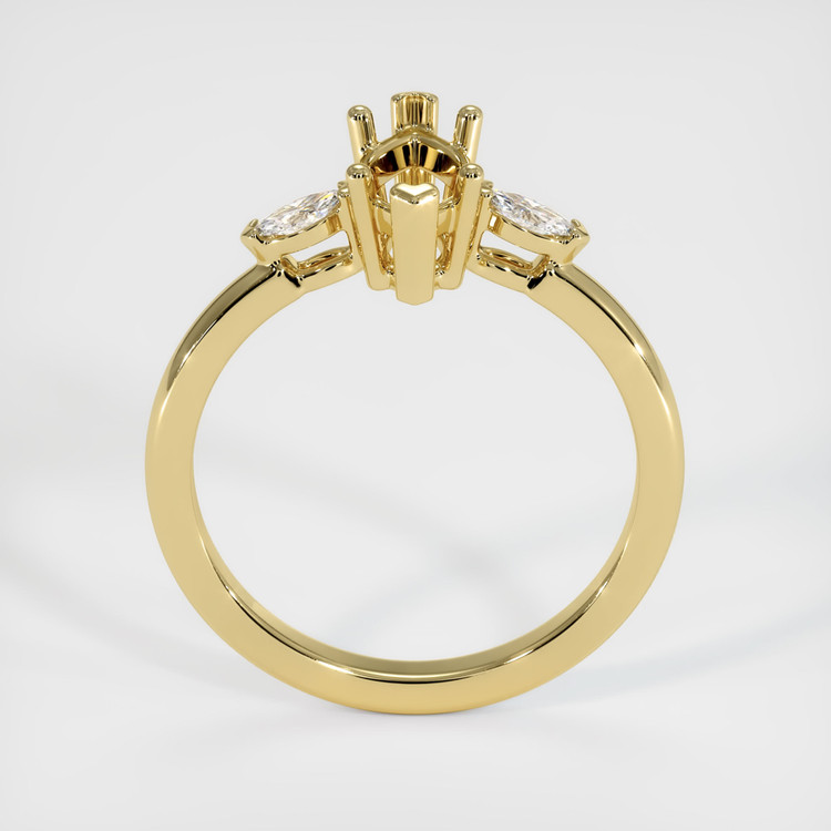 18K Yellow Gold Three Stone Ring Setting