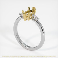 18K Yellow & White Three Stone Ring Setting Image