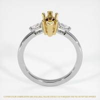 18K Yellow & White Three Stone Ring Setting Image