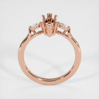 14K Rose Gold Three Stone Ring Setting Image