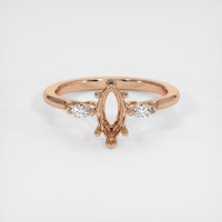 18K Rose Gold Three Stone Ring Setting Image