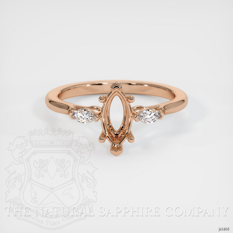 18K Rose Gold Three Stone Ring Setting