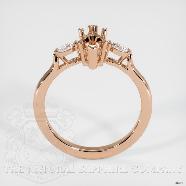 18K Rose Gold Three Stone Ring Setting