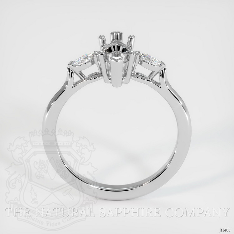 14K White Gold Three Stone Ring Setting