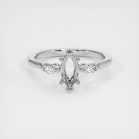 18K White Gold Three Stone Ring Setting Image