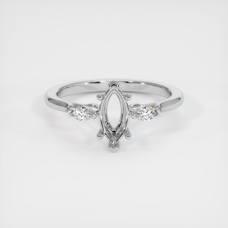 18K White Gold Three Stone Ring Setting