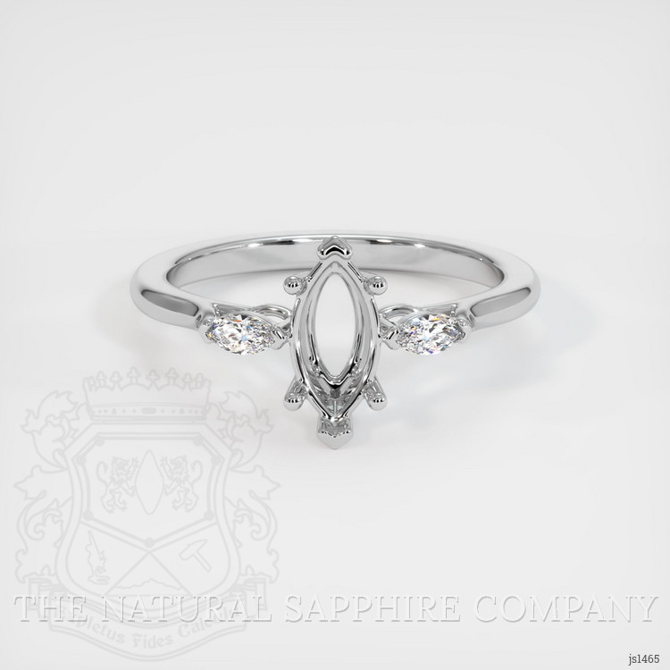 18K White Gold Three Stone Ring Setting