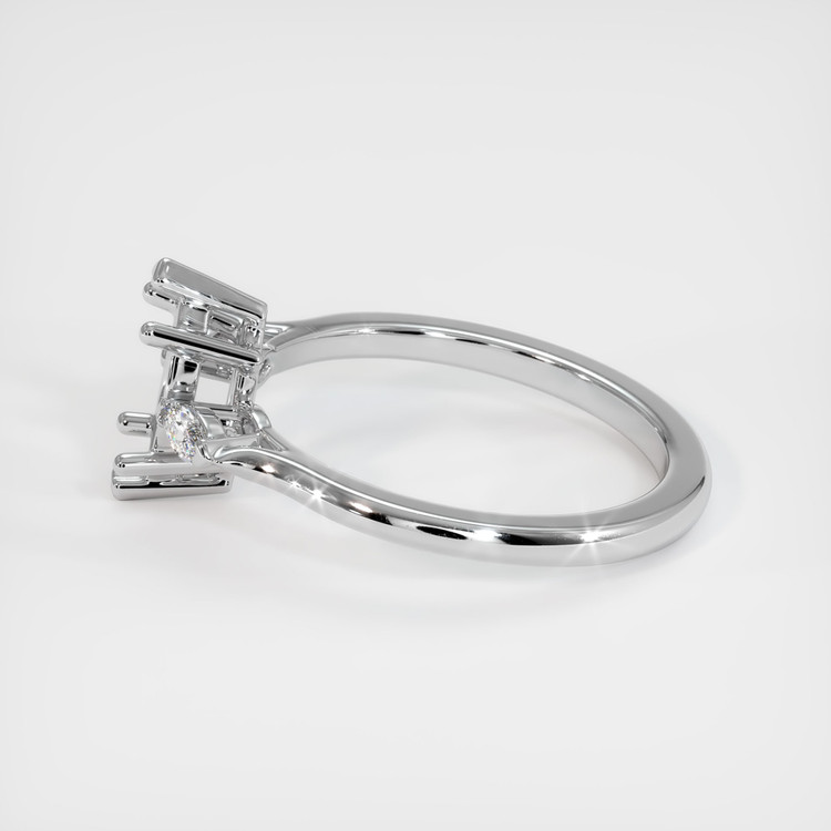 18K White Gold Three Stone Ring Setting