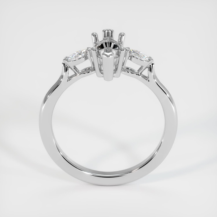 18K White Gold Three Stone Ring Setting