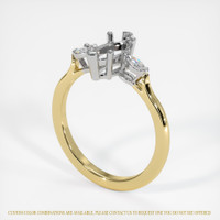 14K White & Yellow Three Stone Ring Setting Video