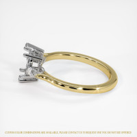 14K White & Yellow Three Stone Ring Setting Image