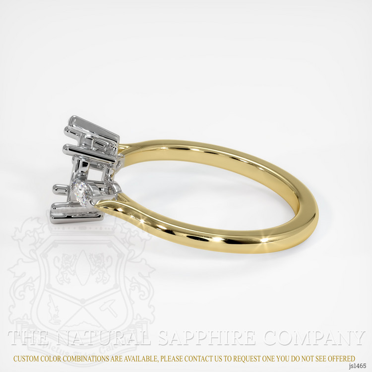 14K White & Yellow Three Stone Ring Setting